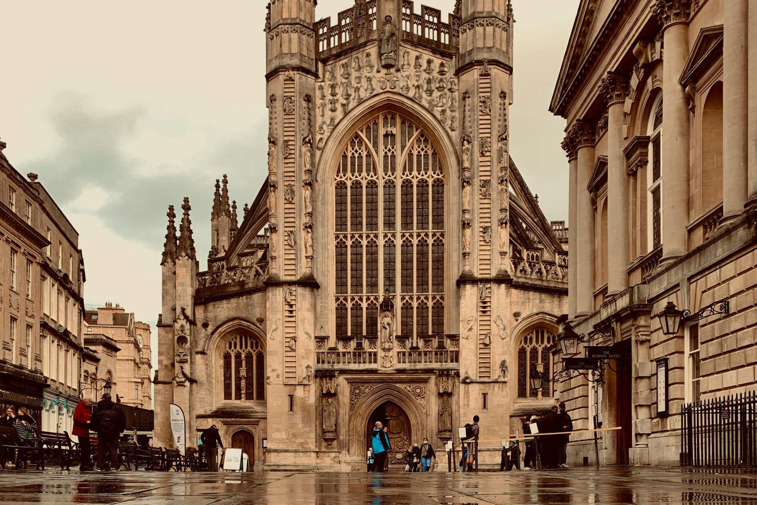 Bath Cathedral with treasure hunt clues as part of a Bath adventure