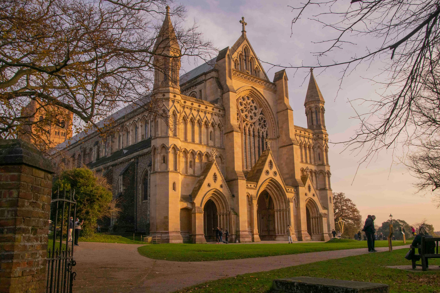 St Albans Cathedral with treasure hunt clues as part of a St Albans adventure