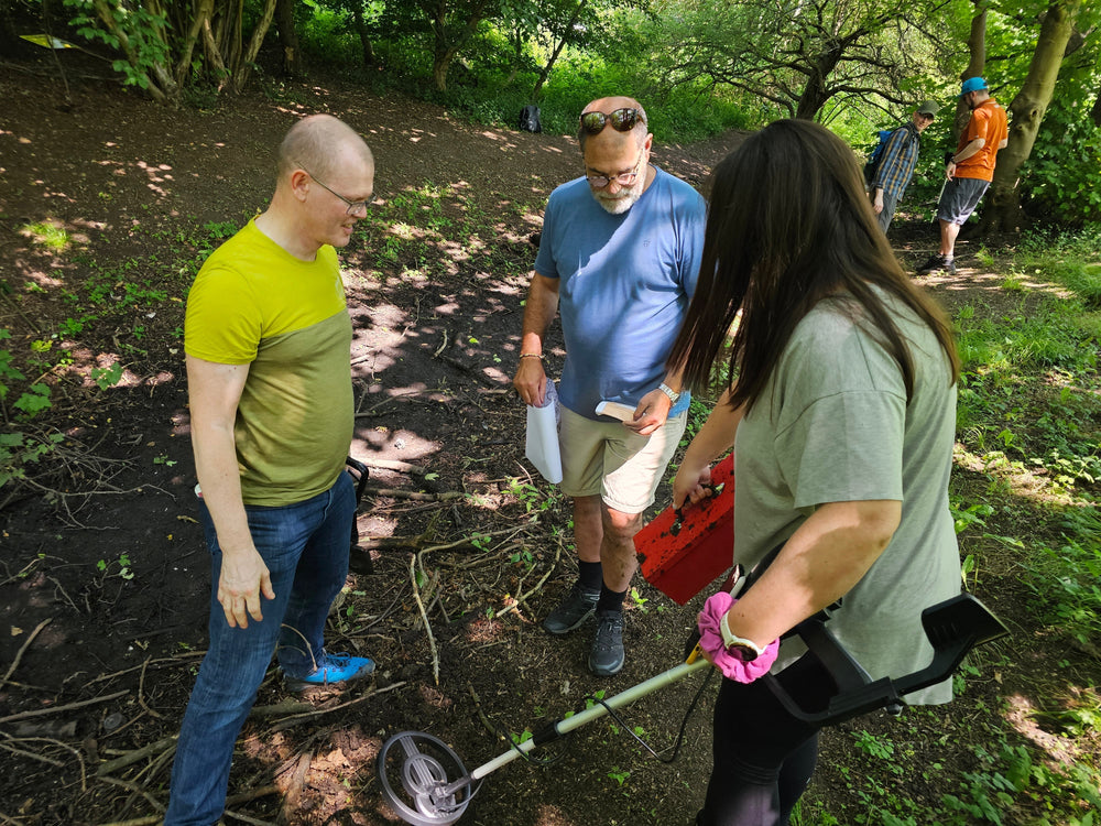 Digging for treasure during our corporate team-building exercise. 