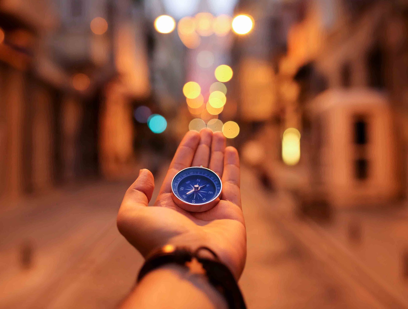 Compass representing the adventure and exploration of a city treasure hunt