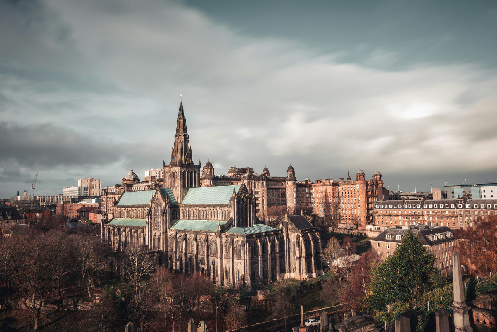 Glasgow Cathedral with treasure hunt clues as part of a Glasgow adventure