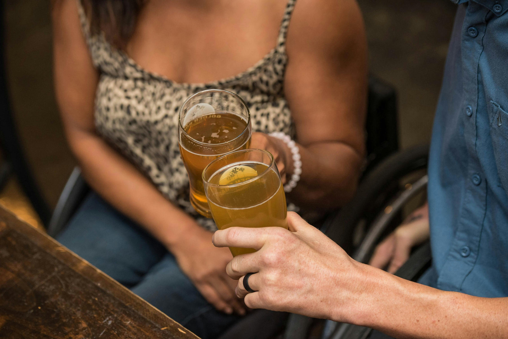 Friends celebrating in a Leicester pub after completing a treasure hunt