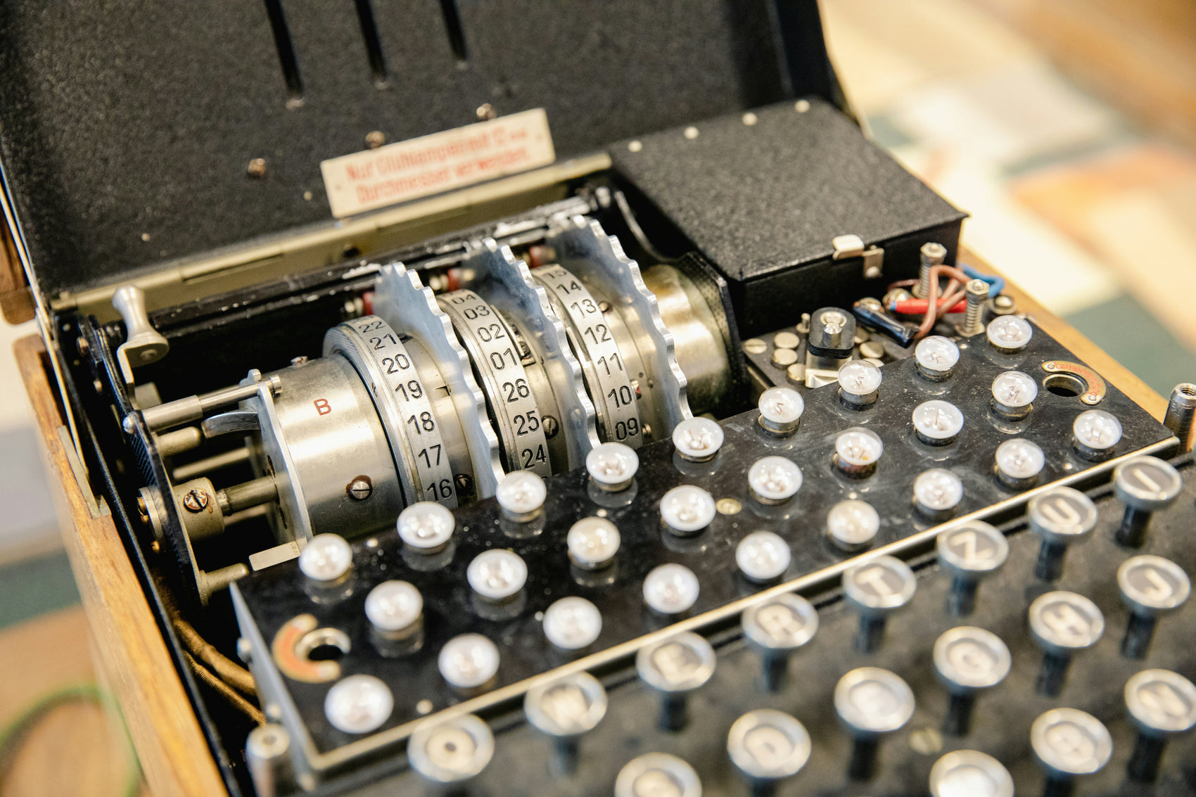 Enigma machine image for completing the Puzmat Enigma puzzle game