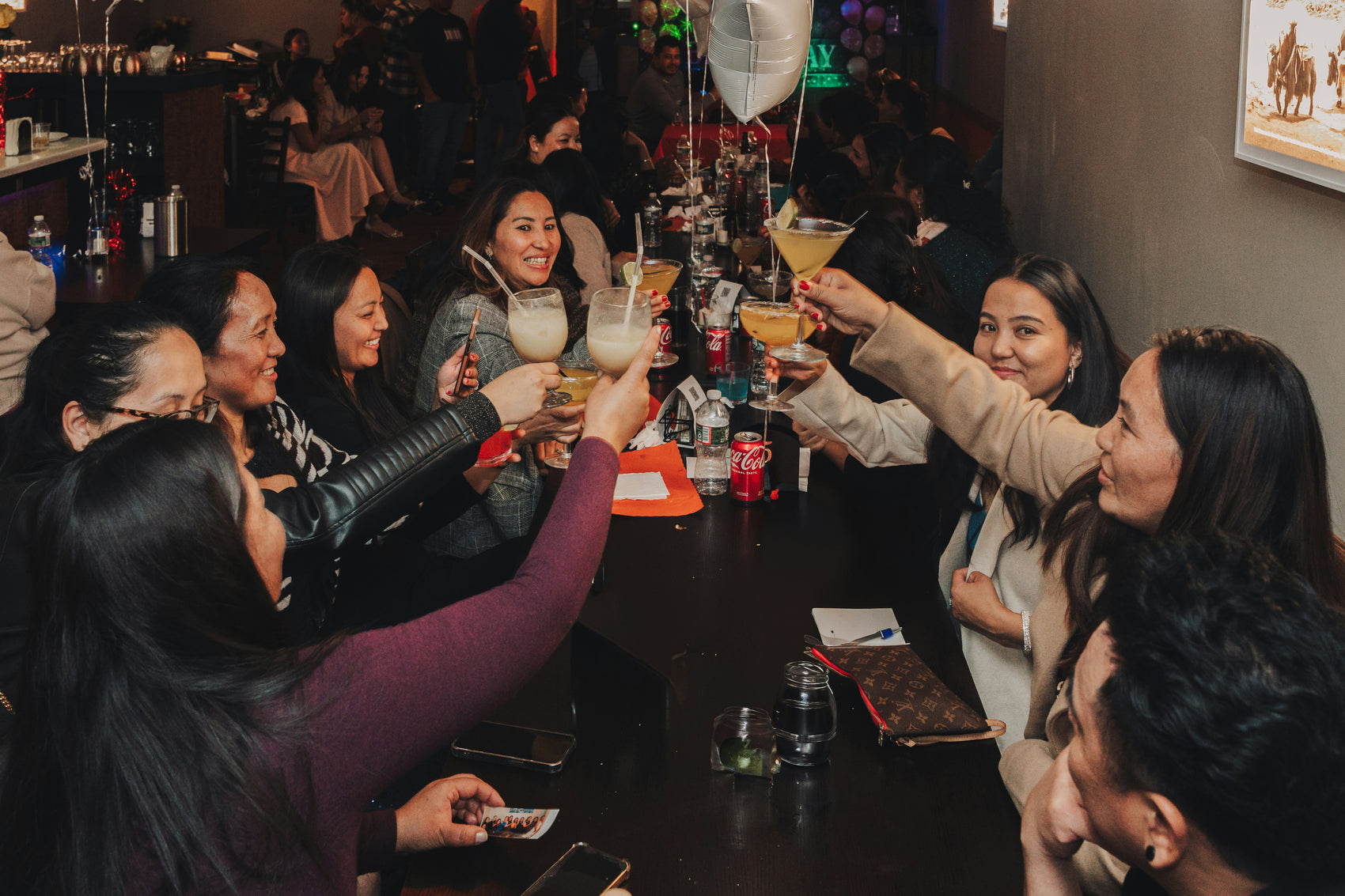 Friends celebrating in a Sheffield pub after completing a treasure hunt