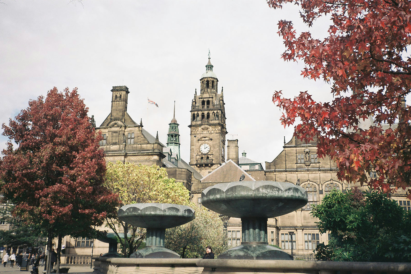 Sheffield Town Hall with treasure hunt clues as part of a Sheffield adventure