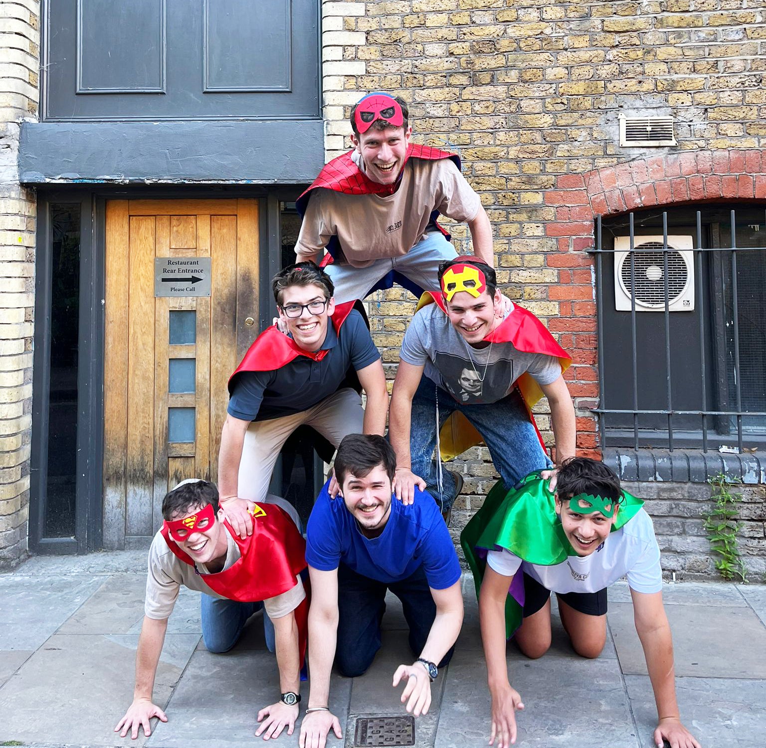 Groups completing fun photo challenges during a birthday, stag or hen party treasure hunt.