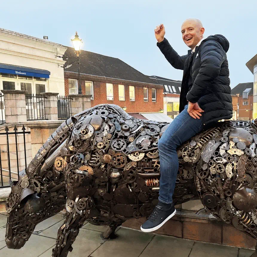 Groups taking part in fun photo challenges on a birthday or stag and hen treasure hunt