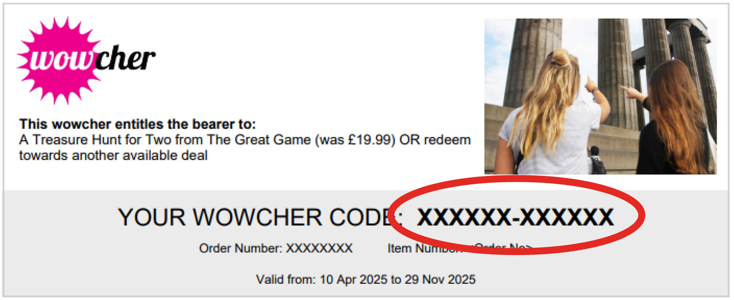 Wowcher voucher for interactive treasure hunt game