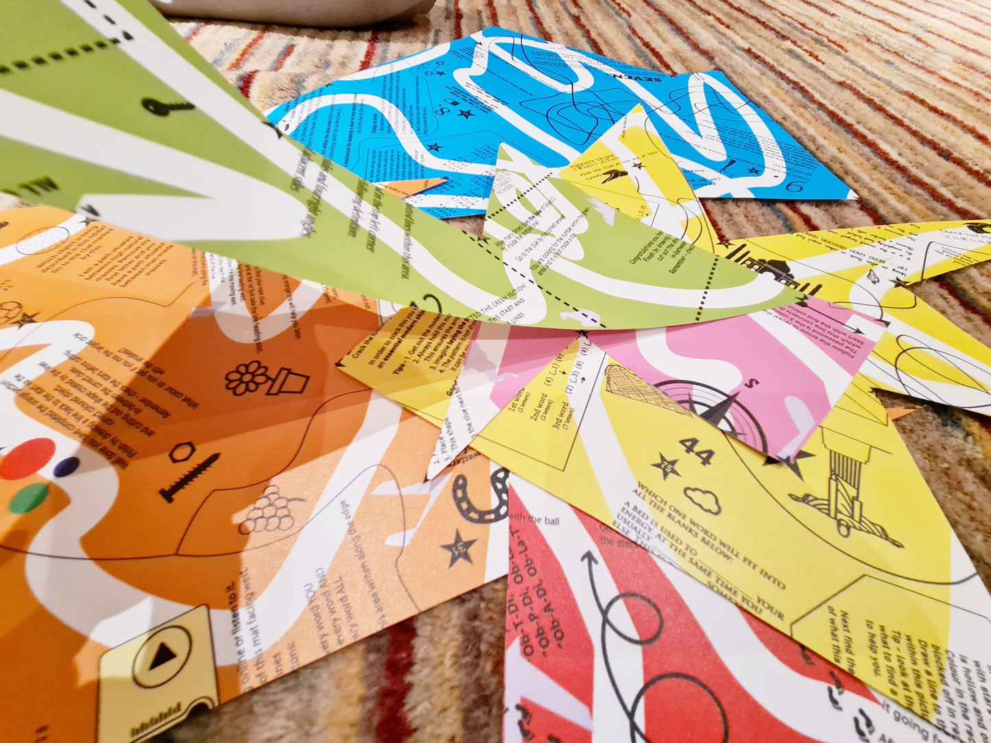 Close up of Puzmat puzzle layout