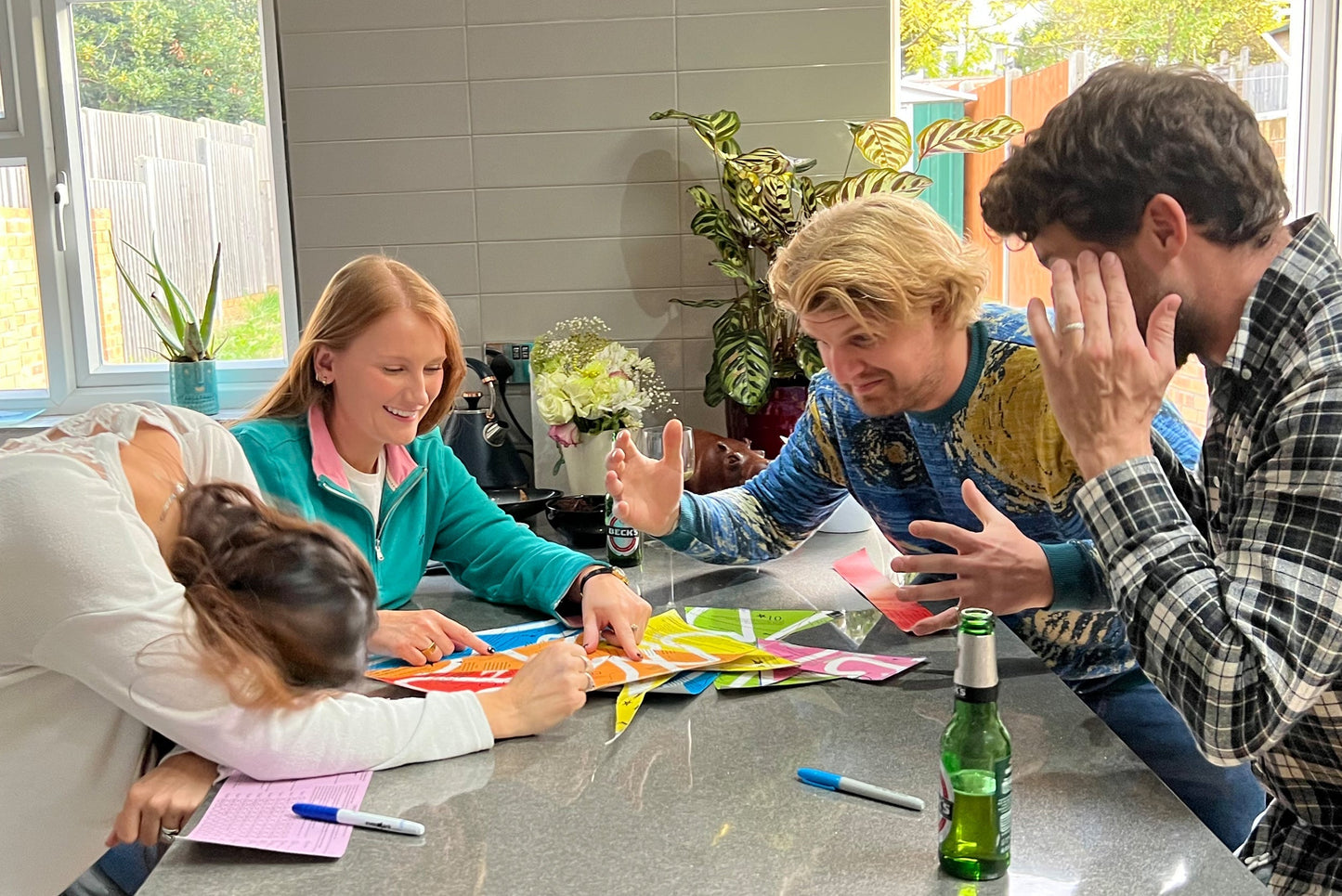 Puzmat brain game spread across table